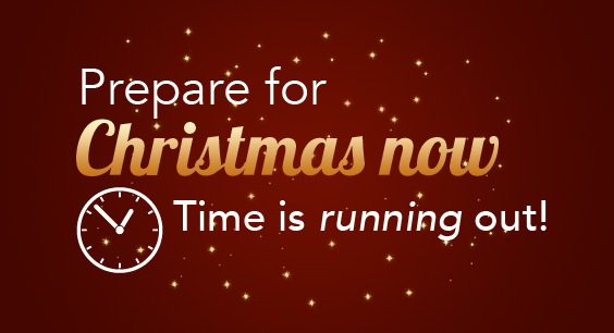Prepare for Christmas NOW Time is running out!