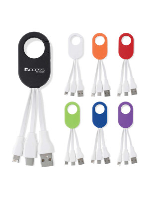 3-In-1 Charging Buddy With Carabiner Clip
