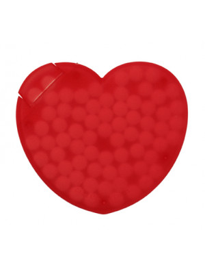 Heart Shaped Plastic Mint Card With Fifty Sugar Free Mints