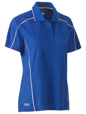 Women's Cool Mesh Polo with Reflective Piping - Royal