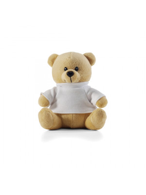 Teddy Bear In A Plush Material With Coloured Shirt