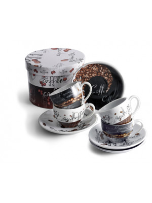 Set Of 4 Specially Designed 80ml Cappuccino Cups and Saucers