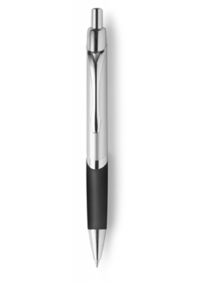 Tornado Ballpen In Black Ink With Plastic Barrel As Well As Metal Clip and Soft Grip 
