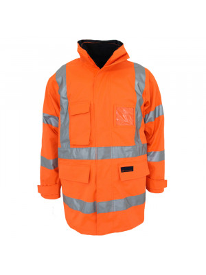 HiVis "X" Back "6 in 1" Rain Jacket Biomotion Tape