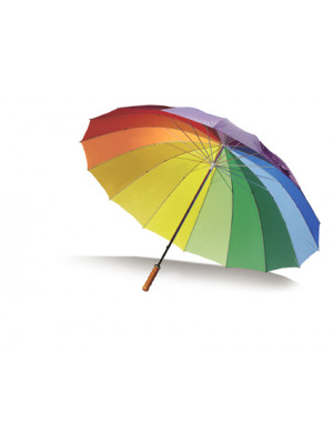 Umbrella With Sixteen Different Coloured 190t Nylon Fabric Panels