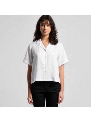 Womens Linen Short Sleeve Shirt