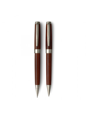 Rosewood Ballpen And Pencil