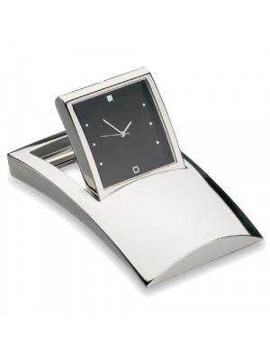 Tilting Desk Clock - Silver