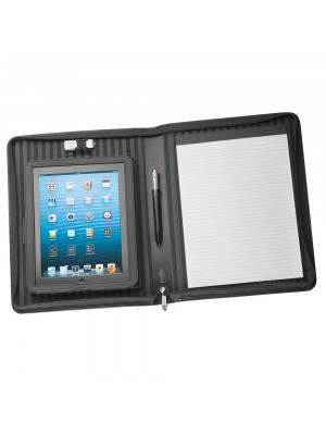 A4 Leather Zippered Compendium With Removable Ipad