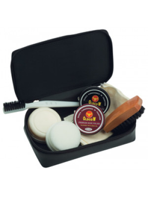 Complete Shoe Shine Kit With Leather Case
