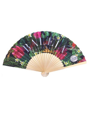 Bamboo/Fabric Folding Fan