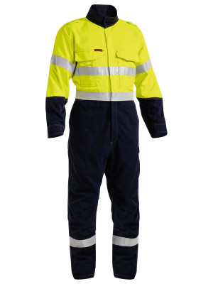 TenCate Tecasafe® Plus 700 Taped Hi Vis Engineered FR Vented Coverall - Yellow/Navy