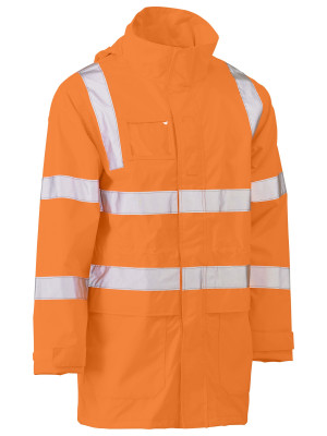 Taped Hi Vis Rail Wet Weather Jacket - Rail Orange