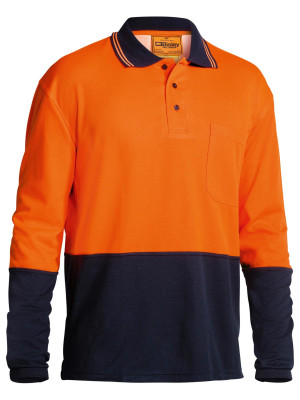 Hi Vis Polo Traditional Fit Shirt - Orange/Navy