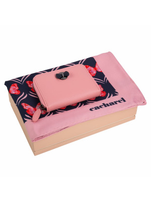 Set Cacharel (mini Wallet & Pink Silk Scarf)