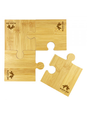 Puzzle Bamboo Coaster Set