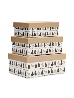 3 Christmas Gift Paper Boxes