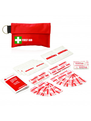 34pc First Aid Pouch on Keyring