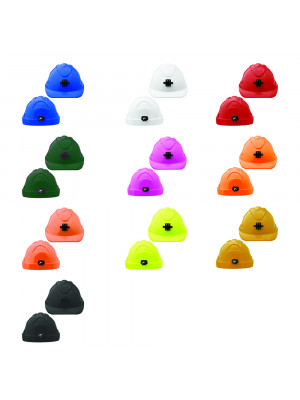 V9 Hard Hat Vented + Lamp Bracket Pushlock Harness - Fluro Orange