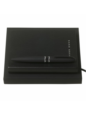 Set Stripe Soft Black (ballpoint Pen & Note Pad A6)