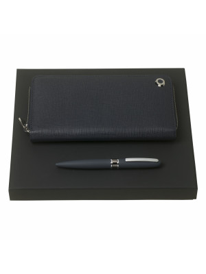 Set Hugo Boss Blue (ballpoint Pen & Long Zipped Folder)