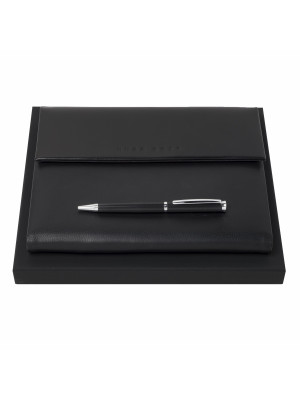 Set Hugo Boss (Premium Black ballpoint Pen & Conference Folder A5)