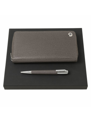 Set Hugo Boss (Metal ballpoint Pen & Long Zipped Folder)