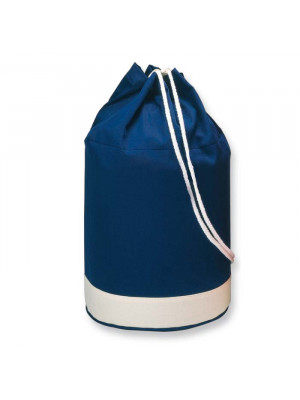 Navy Cotton Duffle Bag Bicolour