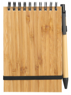 Bamboo Sprial Notebook And Pen Set