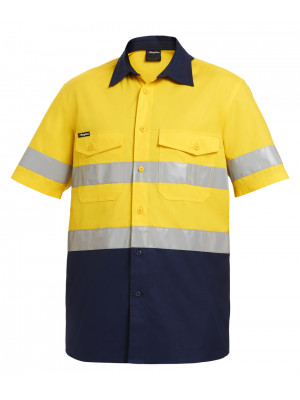 Mens Workcool2 Reflective Spliced Shirt Short Sleeve