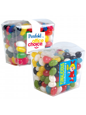 Assorted Colour Mini Jelly Beans in Clear Mini Noodle Box