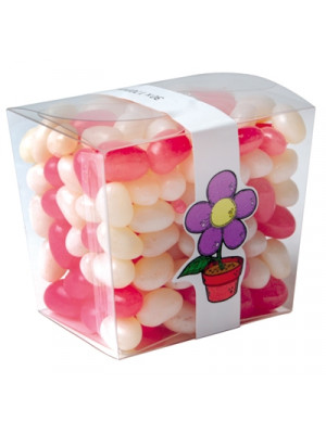Corporate Colour Jelly Beans In Clear Mini Noodle Box