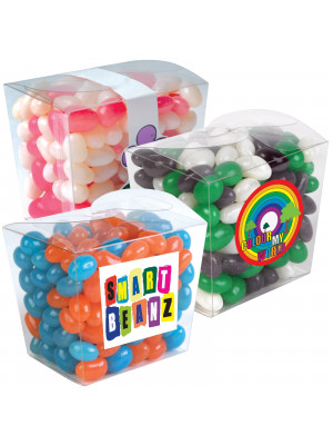 Corporate Colour Mini Jelly Beans in Clear Mini Noodle Box
