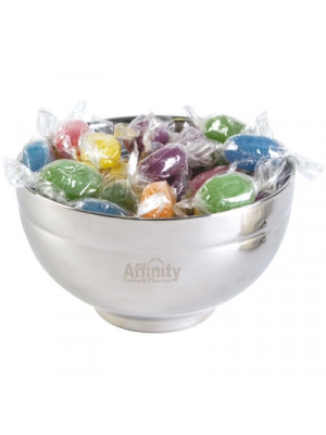 Assorted Colour Fiesta Fruits In Stainless Steel Bowl