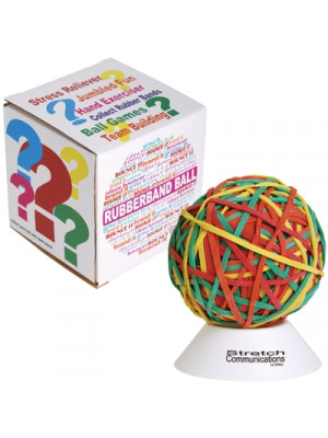 Multicolour Rubberband Ball With White Stand