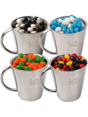 Corporate Colour Jelly Beans In Stainless Steel Coffee Mug