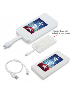 Suction Cup Power Bank with Micro USB Cable 