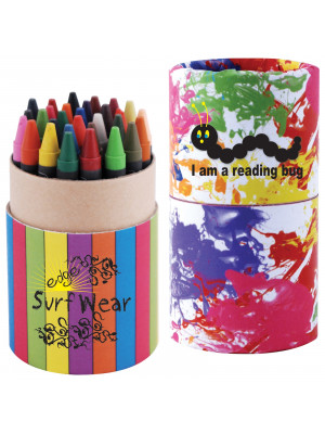 Custom Design Assorted Colour Crayons in Cardboard Tube