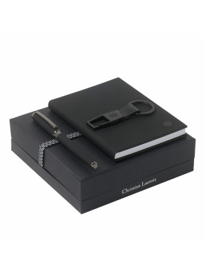 Set Christian Lacroix Black (rollerball Pen, Note Pad A6 & Key Ring)