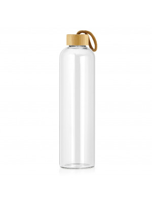 1L Glass Drink Bottle With Bamboo Lid