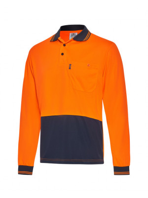 Hi-Vis Two Tone Long Sleeve Cool Breathe Safety Polo