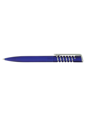 Spiral Blue Frosted Plastic Pen