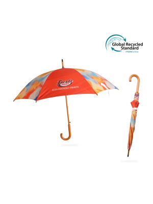 Regular wooden straight umbrella-Eco Friendly RPET