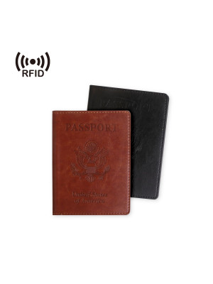 RFID PU Leather Passport Holder