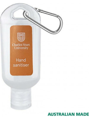 Hand Sanitiser With Carabiner 30Ml Made In Australia