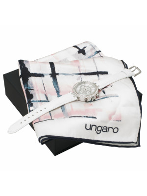 Set Ungaro White (watch & Silk Scarf)