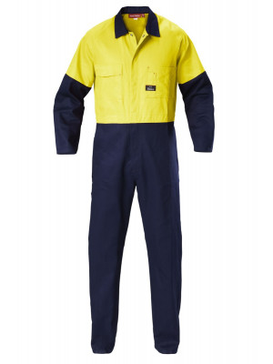 Mens Foundations Hi-Visibility Two Tone Cotton Drill Coverall