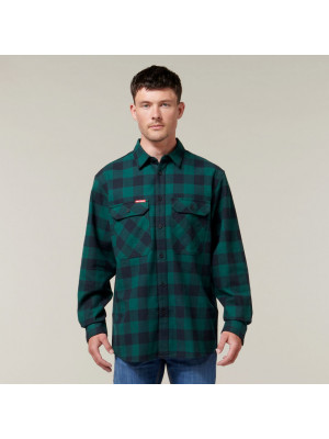 Mens Foundations Check Flannel Long Sleeve Shirt