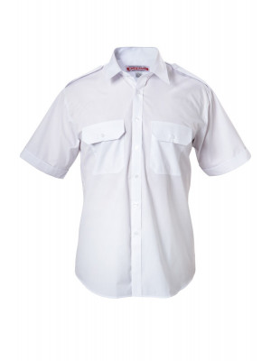 Mens Foundations Poly Cotton Permanent Press Short Sleeve Shirt With Epaulettes