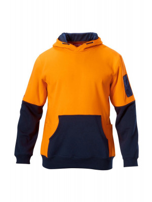 Mens Foundations Hi-Visibility Two Tone Brushed Fleece Hoodie